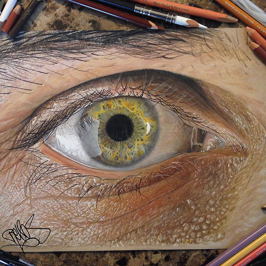 E Un Artista Ha 19 Anni E Disegna Degli Occhi Incredibilmente Realistici Con Dei Colori A Matita