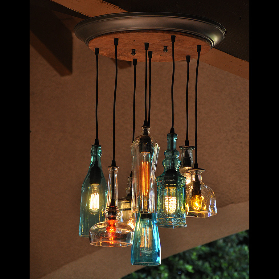 Lampadari Appliques E Lampade In Stile Industriale Creati Con Bottiglie Riciclate