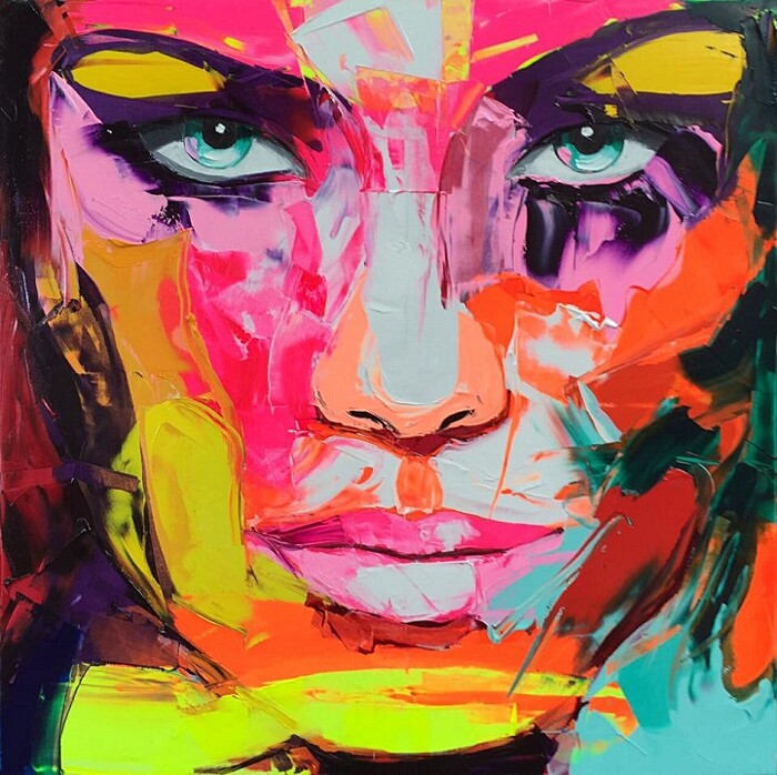 Vivaci ritratti dipinti a spatola da Francoise Nielly