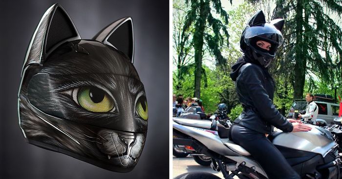 Caschi da moto con orecchie di gatto