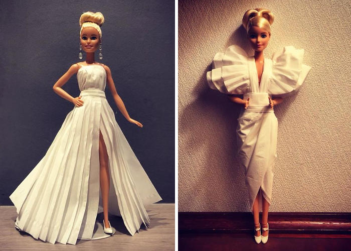 Uomo crea abiti da sposa per le Barbie utilizzando carta igienica e il risultato vi sorprenderà Uomo crea abiti da sposa per le Barbie utilizzando carta igienica e il risultato vi sorprenderà