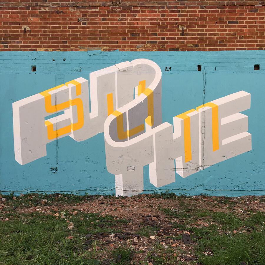 Font e lettere tridimensionali nella street art di Pref