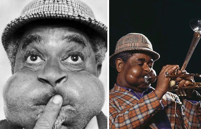 20 foto mostrano le incredibili guance rigonfie del leggendario musicista di jazz Dizzy Gillespie 20 foto mostrano le incredibili guance rigonfie del leggendario musicista di jazz Dizzy Gillespie