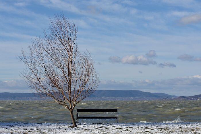 Foto Lago Balaton Inverno Ghiaccio