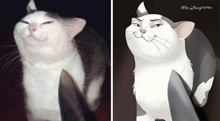 Mandate le foto dei vostri cani e gatti a questa artista: li trasformerà in personaggi  Disney - Instagram