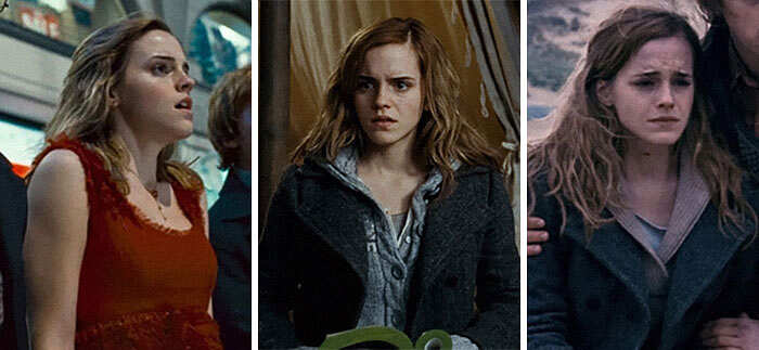 I doni della morte Hermione Granger abiti senza maniche rossi